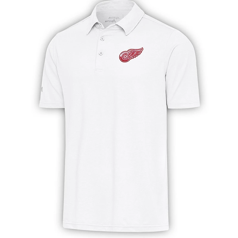 Men's Antigua  White Detroit Red Wings Par Polo
