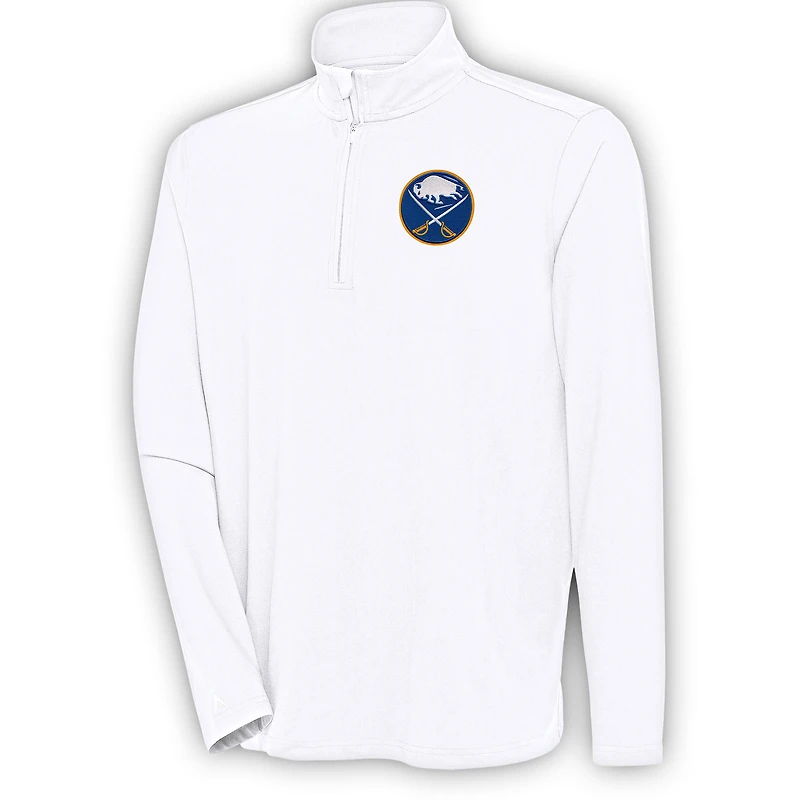 Men's Antigua  White Buffalo Sabres Hunk Quarter-Zip Pullover Top