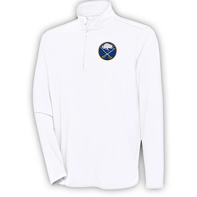 Men's Antigua White Buffalo Sabres Hunk Quarter-Zip Pullover Top