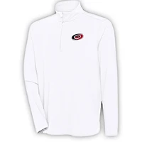 Men's Antigua  White Carolina Hurricanes Hunk Quarter-Zip Pullover Top
