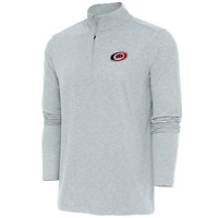 Men's Antigua  Heather Gray Carolina Hurricanes Hunk Quarter-Zip Pullover Top