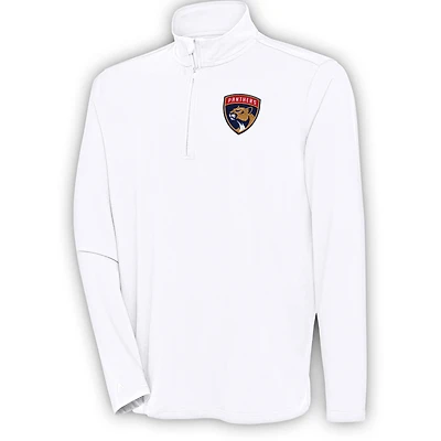 Men's Antigua White Florida Panthers Hunk Quarter-Zip Pullover Top