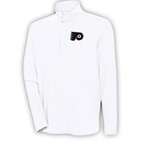 Men's Antigua  White Philadelphia Flyers Hunk Quarter-Zip Pullover Top