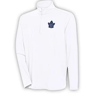 Men's Antigua White Toronto Maple Leafs Hunk Quarter-Zip Pullover Top