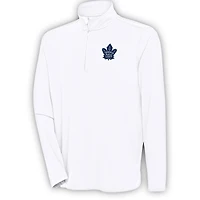 Men's Antigua  White Toronto Maple Leafs Hunk Quarter-Zip Pullover Top