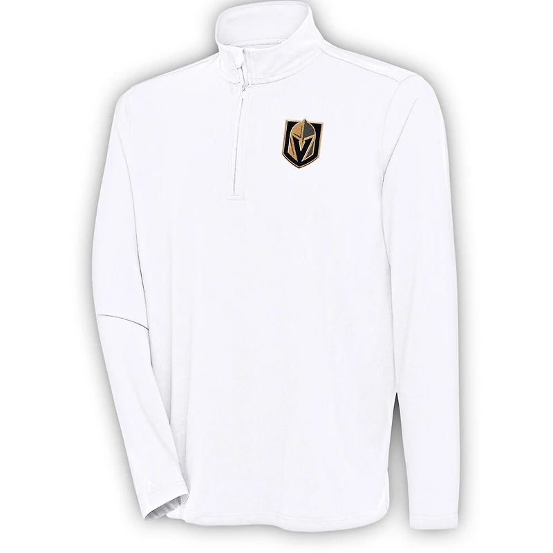 Men's Antigua  White Vegas Golden Knights Hunk Quarter-Zip Pullover Top