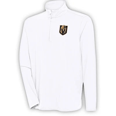 Men's Antigua  White Vegas Golden Knights Hunk Quarter-Zip Pullover Top
