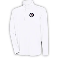 Men's Antigua  White Winnipeg Jets Hunk Quarter-Zip Pullover Top