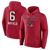 Men's Baker Mayfield Red Tampa Bay Buccaneers Team Wordmark Player Name & Number Pullover Hoodie