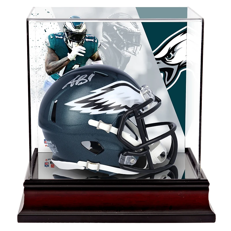 A.J. Brown Philadelphia Eagles Autographed Riddell Speed Mini Helmet with Deluxe Mini Helmet Case