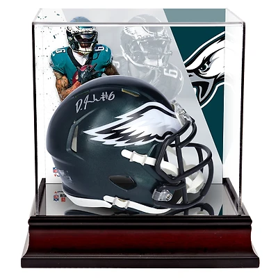 DeVonta Smith Philadelphia Eagles Autographed Riddell Speed Mini Helmet with Deluxe Mini Helmet Case