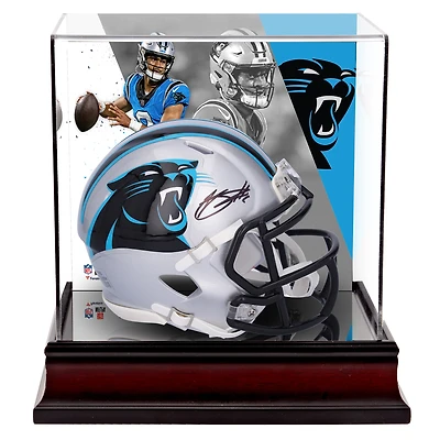 Bryce Young Carolina Panthers Autographed Riddell Speed Mini Helmet with Deluxe Mini Helmet Case