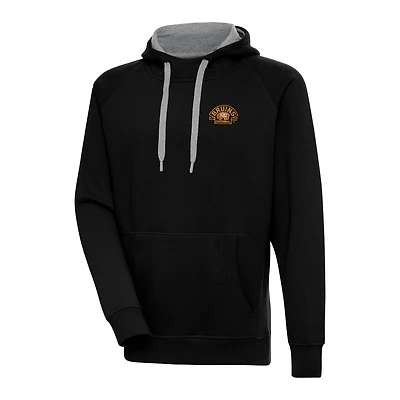 Men's Antigua  Black Boston Bruins 100th Anniversary Victory Pullover Hoodie