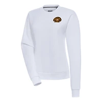 Women's Antigua  White Boston Bruins 100th Anniversary Victory Pullover Sweatshirt