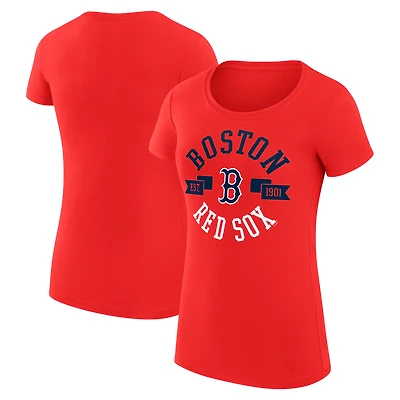 Women's G-III 4Her by Carl Banks Red Boston Red Sox Super-Slim Fit Lightweight City Graphic T-Shirt