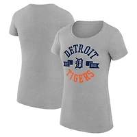 Women's G-III 4Her by Carl Banks Heather Gray Detroit Tigers Super-Slim Fit Lightweight City Graphic T-Shirt