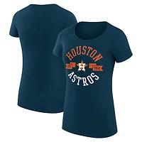 Women's G-III 4Her by Carl Banks Navy Houston Astros Super-Slim Fit Lightweight City Graphic T-Shirt