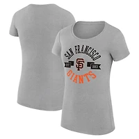Women's G-III 4Her by Carl Banks Heather Gray San Francisco Giants Super-Slim Fit Lightweight City Graphic T-Shirt