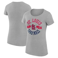 Women's G-III 4Her by Carl Banks Heather Gray St. Louis Cardinals Super-Slim Fit Lightweight City Graphic T-Shirt