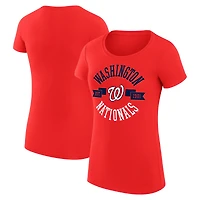 Women's G-III 4Her by Carl Banks Red Washington Nationals Super-Slim Fit Lightweight City Graphic T-Shirt