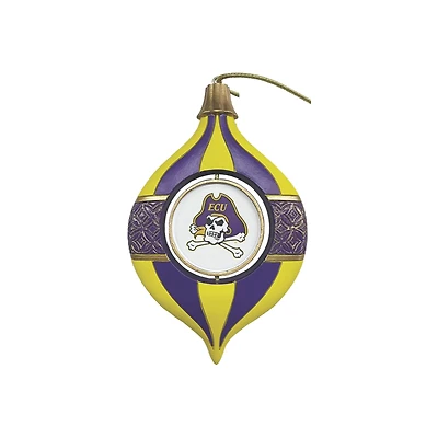 ECU Pirates Two-Piece 5.5" Spinning Bulb Ornament Set