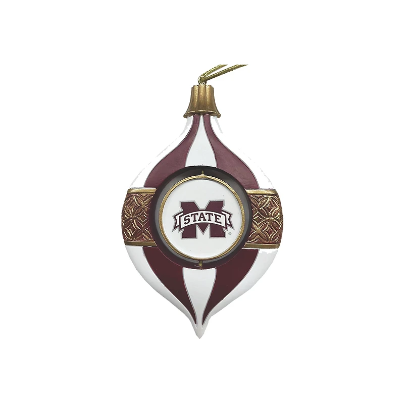 Mississippi State Bulldogs Two-Piece 5.5" Spinning Bulb Ornament Set
