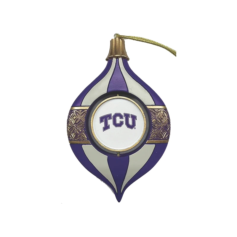 TCU Horned Frogs Two-Piece 5.5" Spinning Bulb Ornament Set
