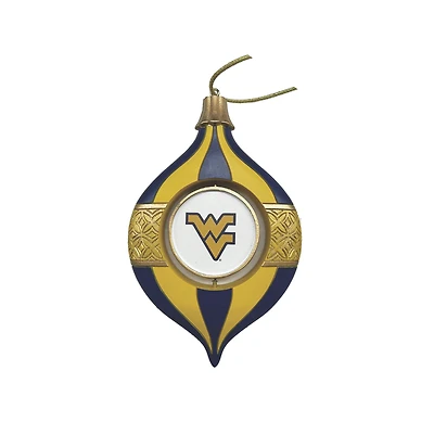 West Virginia Mountaineers Two-Piece 5.5" Spinning Bulb Ornament Set