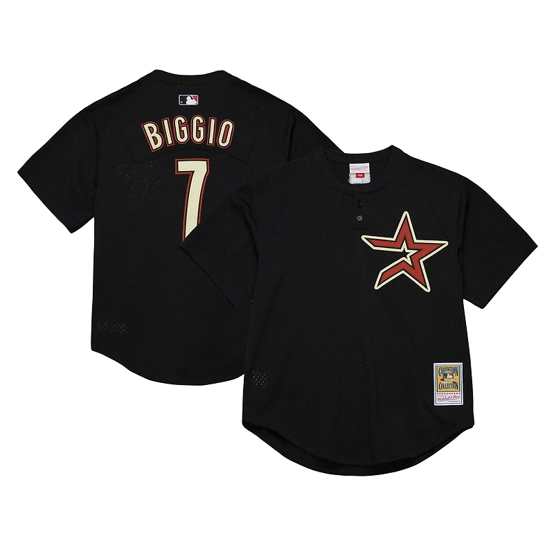 Men's Mitchell & Ness Craig Biggio Black Houston Astros Cooperstown Collection Mesh Batting Practice Jersey