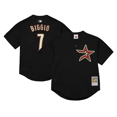 Men's Mitchell & Ness Craig Biggio Black Houston Astros Cooperstown Collection Mesh Batting Practice Jersey