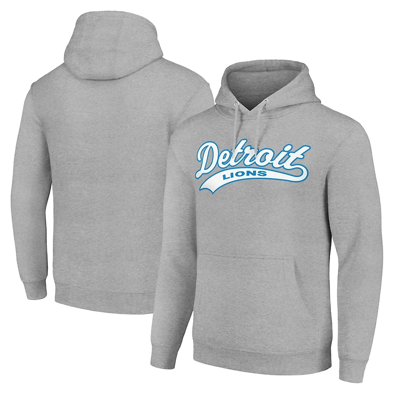 Unisex Starter Heather Gray Detroit Lions Tailsweep Pullover Hoodie