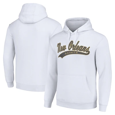Unisex Starter White New Orleans Saints Tailsweep Pullover Hoodie