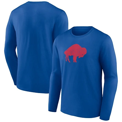 Men's  Royal Buffalo Bills Throwback Long Sleeve T-Shirt