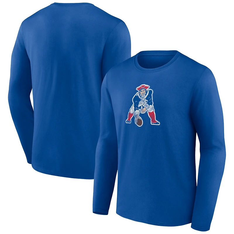 Men's Royal New England Patriots Throwback Long Sleeve T-Shirt