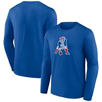 Men's  Royal New England Patriots Throwback Long Sleeve T-Shirt