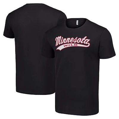 Men's Starter Black Minnesota Wild Tailsweep T-Shirt