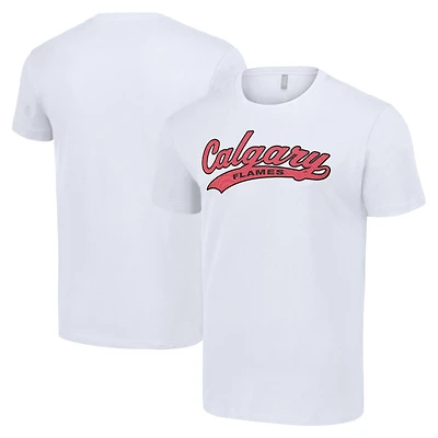 Men's Starter White Calgary Flames Tailsweep T-Shirt