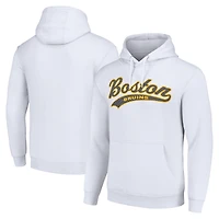 Men's Starter White Boston Bruins Tailsweep Fleece Tri-Blend Pullover Hoodie