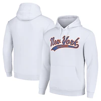 Men's Starter White New York Islanders Tailsweep Fleece Tri-Blend Pullover Hoodie