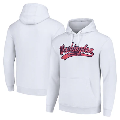 Men's Starter White Washington Capitals Tailsweep Fleece Tri-Blend Pullover Hoodie