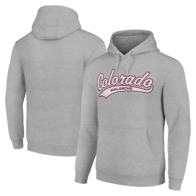 Men's Starter Heather Gray Colorado Avalanche Tailsweep Fleece Tri-Blend Pullover Hoodie