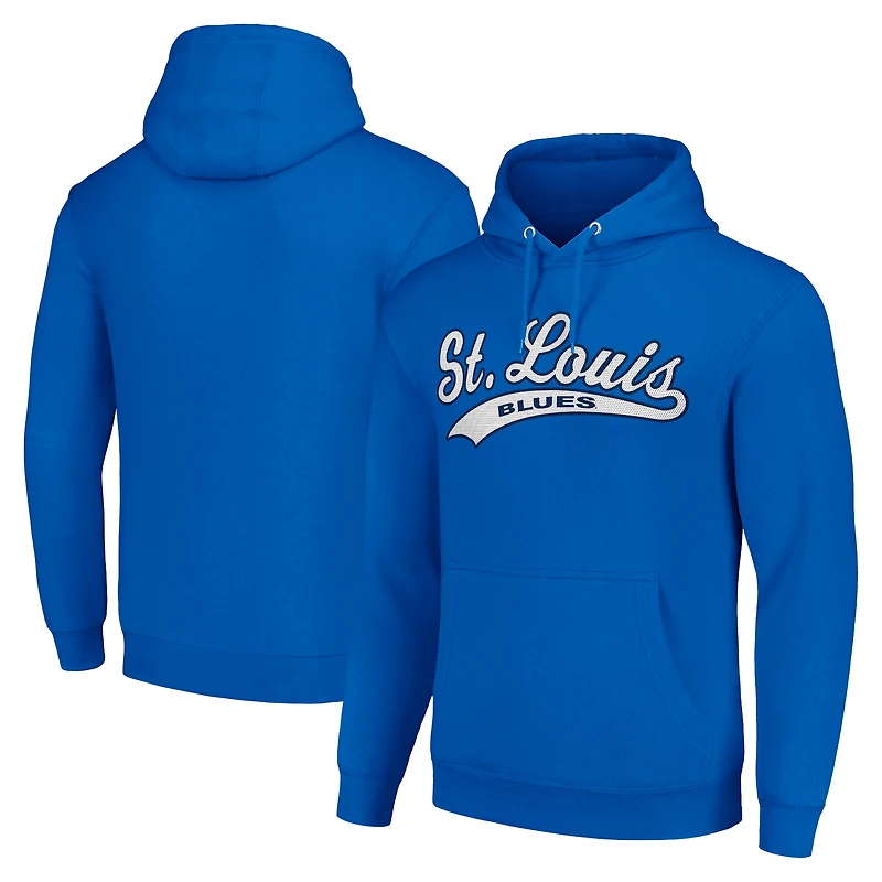 Men's Starter Blue St. Louis Blues Tailsweep Fleece Tri-Blend Pullover Hoodie