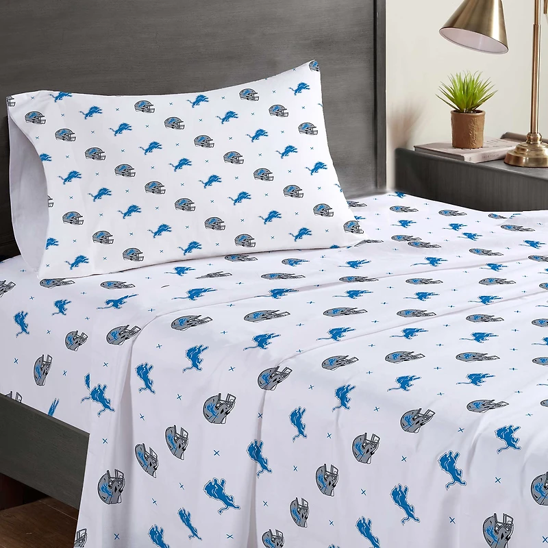Pegasus Detroit Lions Three-Piece Twin Sheet Set