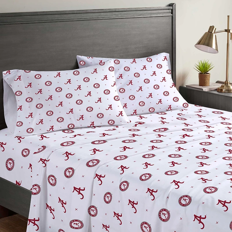 Pegasus Alabama Crimson Tide Four-Piece Queen Sheet Set
