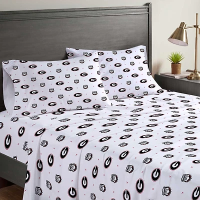 Pegasus Georgia Bulldogs Four-Piece Queen Sheet Set