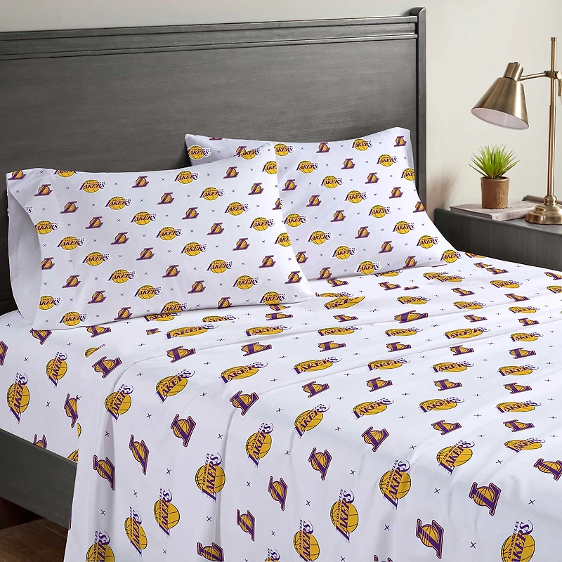 Pegasus Los Angeles Lakers Four-Piece Queen Sheet Set