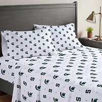 Pegasus Michigan State Spartans Four-Piece Queen Sheet Set