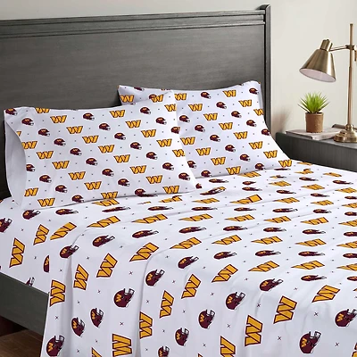 Pegasus Washington Commanders Four-Piece Queen Sheet Set