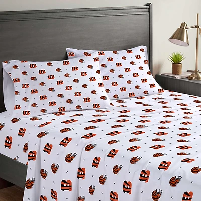 Pegasus Cincinnati Bengals Four-Piece Full Sheet Set