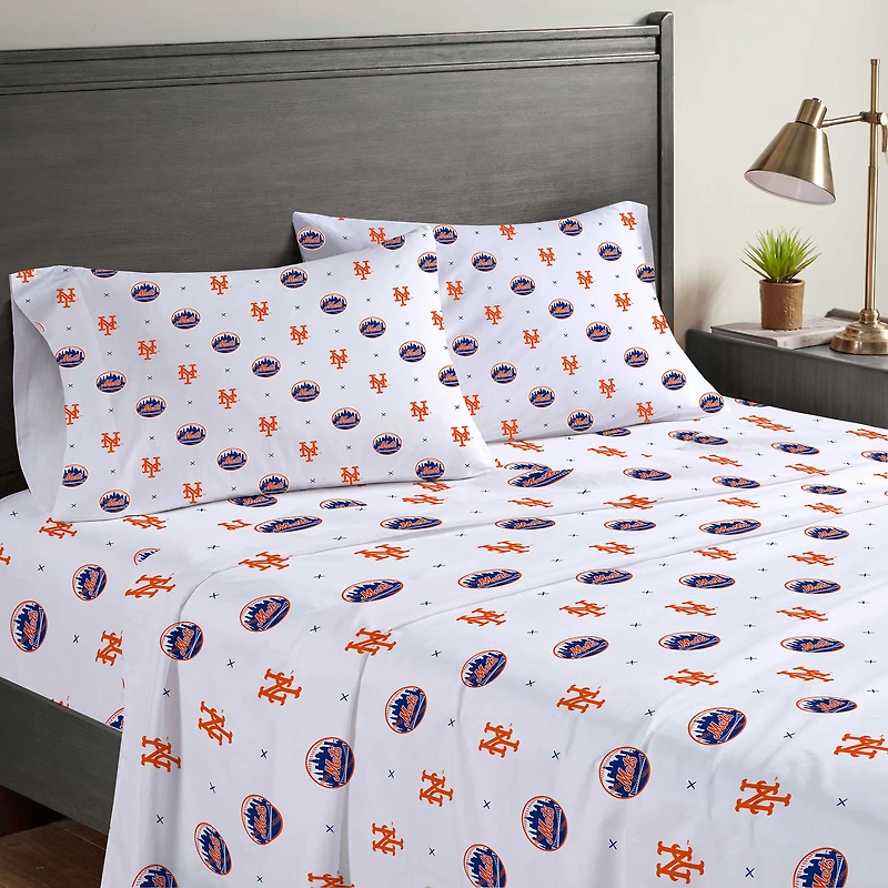 Pegasus New York Mets Four-Piece Full Sheet Set